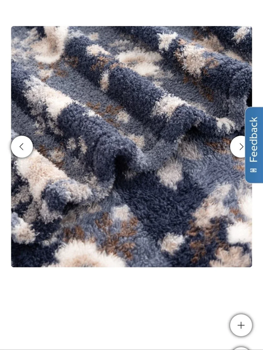 Berkshire Retro Blue Floral Plush Throw New